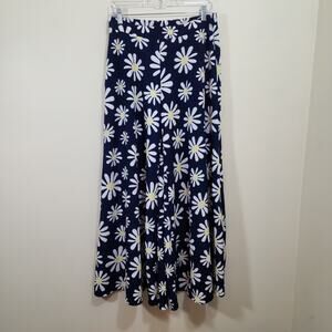 Cato Super wide leg daisy print pull on elastic waist pants woman's size small